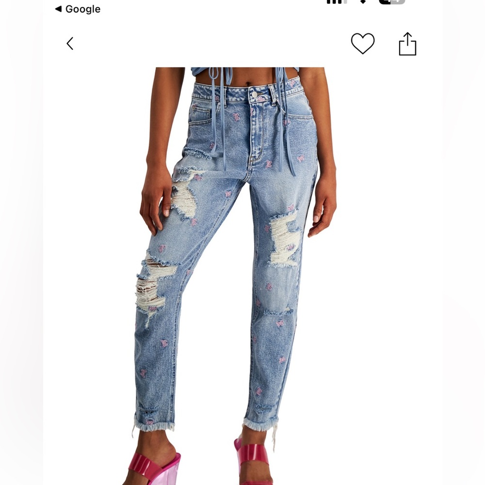 Cute butterfly jeans